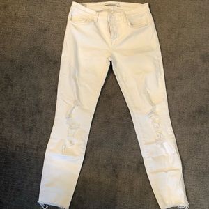 Jbrand Distressed White Denim Jeans. Size 27 - image 1